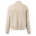 thumbnail image 6 of Unir Full Zip Casual Sweatshirt Jacket for Women, Ribbed Collar Cuffs, Relaxed Fit Athletic Outerwear with Pockets, 1 Piece, S-XXL, Plus Size Friendly, 6 of 6