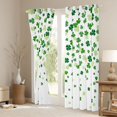 thumbnail image 3 of Manfei Green White Black Out Curtains,St.Patrick Day Curtains Pack of 2 (42x63 Each),Lucky Four Leaf Clover Bedroom Curtains For Girls,Breathable Home Decor, 3 of 6