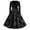 Black #006, variant on Women's Halloween Dress Skeleton Ghost Long Sleeve Hepburn Cocktail Vintage Dress V Neck 1950s Cute Classic Dresses with Belt M