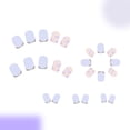 thumbnail image 3 of KUFptva 24 Pcs Short Square False Nails Flowers Artificial Nails French Tip Stick On Nails Glittering Press On Nails for Woman, 3 of 7
