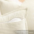 thumbnail image 3 of Spring Corduroy Cream White Throw Pillow Covers 18x18 Set of 2 Decorative Soft Boho Farmhouse Couch for Living Room Bed Sofa Broadside Striped Cases, 3 of 4