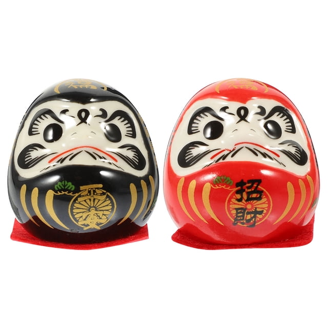 2 piezas Daruma Figurine Ceramic