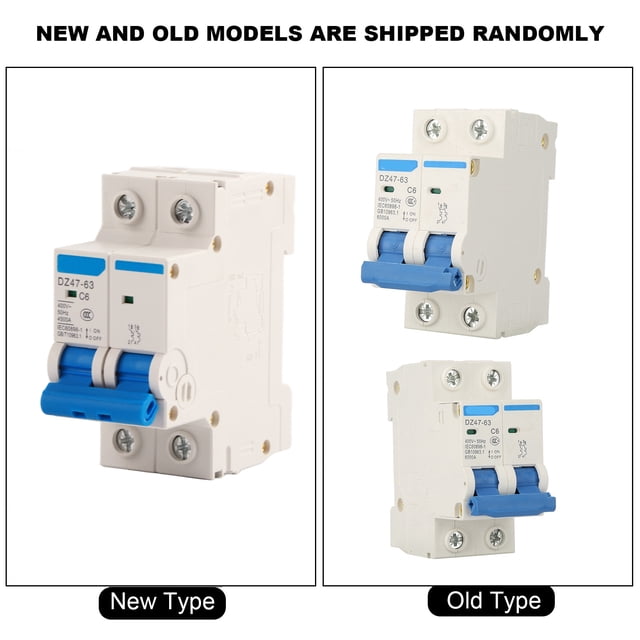 Mini Circuit Breaker Cutout, 400VAC DZ47-63 2 P Mini Circuit Breaker Cutout Switch Breaker