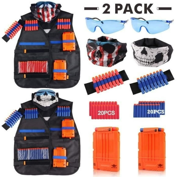 2windeal - 2 Pack Tactical Vests for Nerf Toy Gun N-Strike Elite Series with Accessories