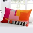 thumbnail image 5 of Pink Orange Throw Pillow Covers, Geometric Modern Abstract Oil Painting Soft Breathable Pillow Cases with Invisible Zipper for Sleeping, Toddler Pillowcases for Couch Bed Sofa Chair 12x20 Inches, 5 of 6