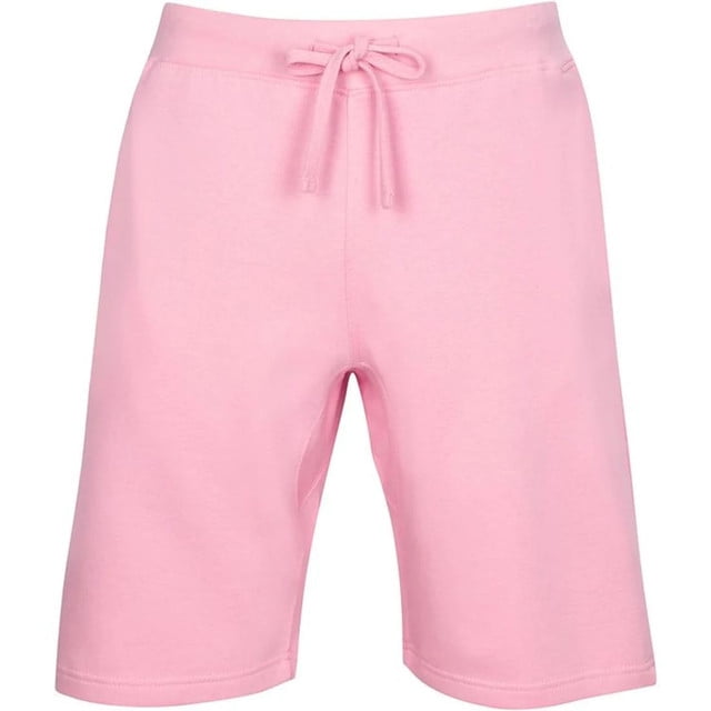 Men's Fleece Sweat Shorts Two Side Pockets Drawstring Solid Shorts Pink  Large