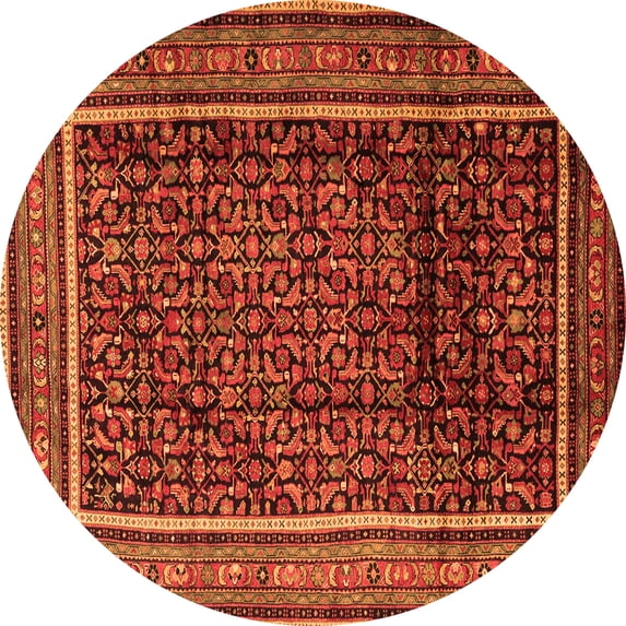 Ahgly Company Indoor Round Persian Orange Traditional Area Rugs, 8' Round