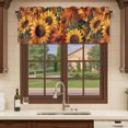 thumbnail image 6 of Sunflower Curtain Valances for Windows, Kitchen Valance Window Treatments Panel 2 Pack, Spring Summer Floral Watercolor Botanical Rod Pocket Short Curtains for Bathroom Bedroom 60 x 18 Inch, 6 of 8