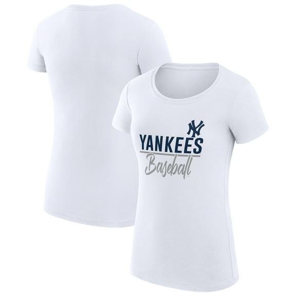 Women's G-III 4Her by Carl Banks  White New York Yankees Team Graphic Fitted T-Shirt