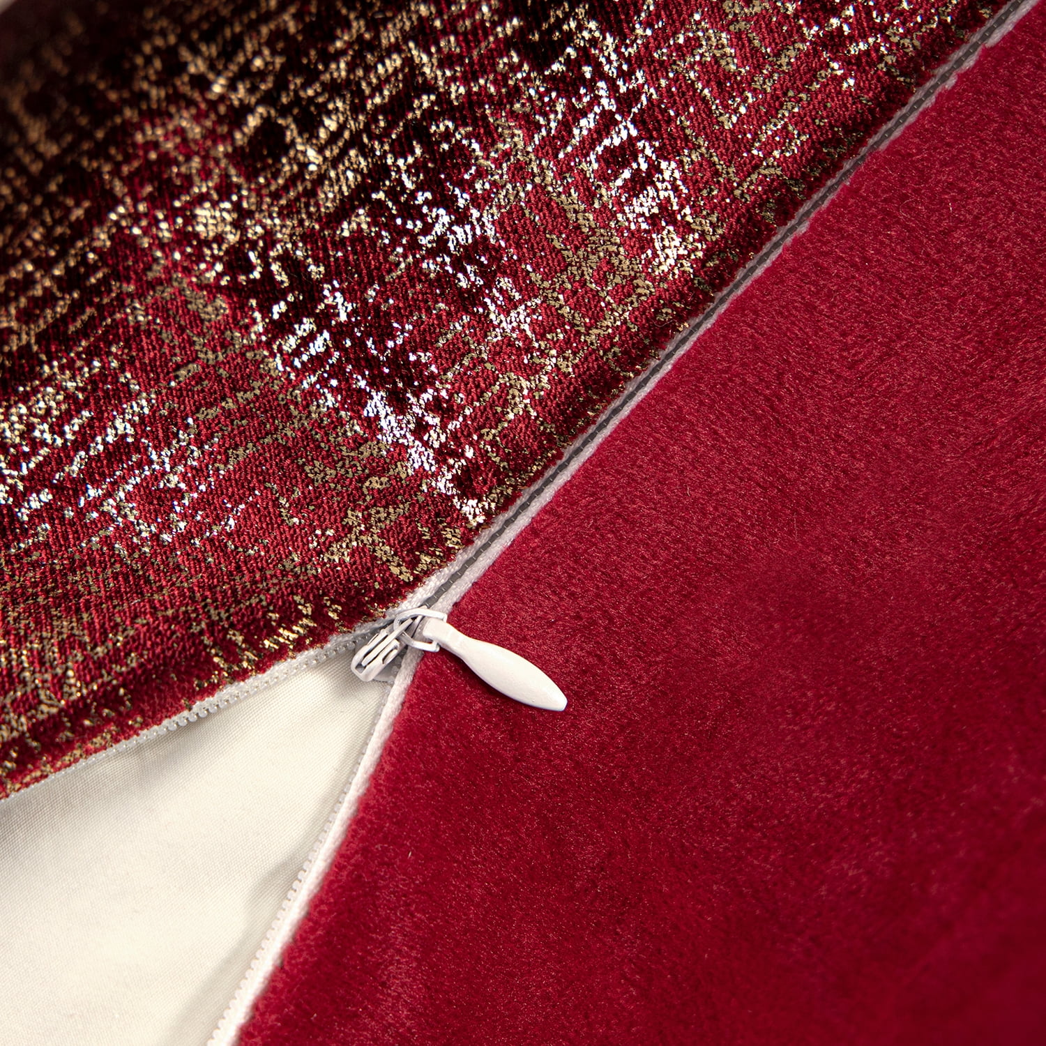 Phonoscope Bronzing Soft Solid Velvet Decorative Throw Pillow for Couch, Red, 12" x 20", 2 Pack