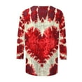 thumbnail image 5 of Goodeals Valentine's Day T Shirts Womens Tie Dye Cute Heart Love Graphic Tees 3/4 Sleeve Tunic Tops Loose Crewneck Valentine's Day Heart Tshirts(Red,XL), 5 of 5