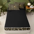 thumbnail image 4 of meiyoeat Rustic Hunting Camo Zipper Twin Comforter Sets with Fitted Sheet and 2 Pillowcases For Boys,Green Initial Letter A Zipper Bedding Set For Men,Black Reversible,4-Piece, 4 of 7