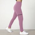 thumbnail image 4 of Womens High Waist Yoga Pants with Zipper Pocket Slim Fitted Stretchy Workout Leggings Casual Athletic Sportswear Pinky M, 4 of 5