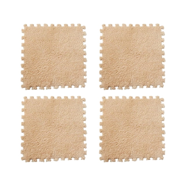 Ohufall Home Decor Floor Mats For Home Non Slip Washable Rugs Thickened Plush Splicing Square Foam Pad Bedroom Bedside Crawling Mat For Home Use