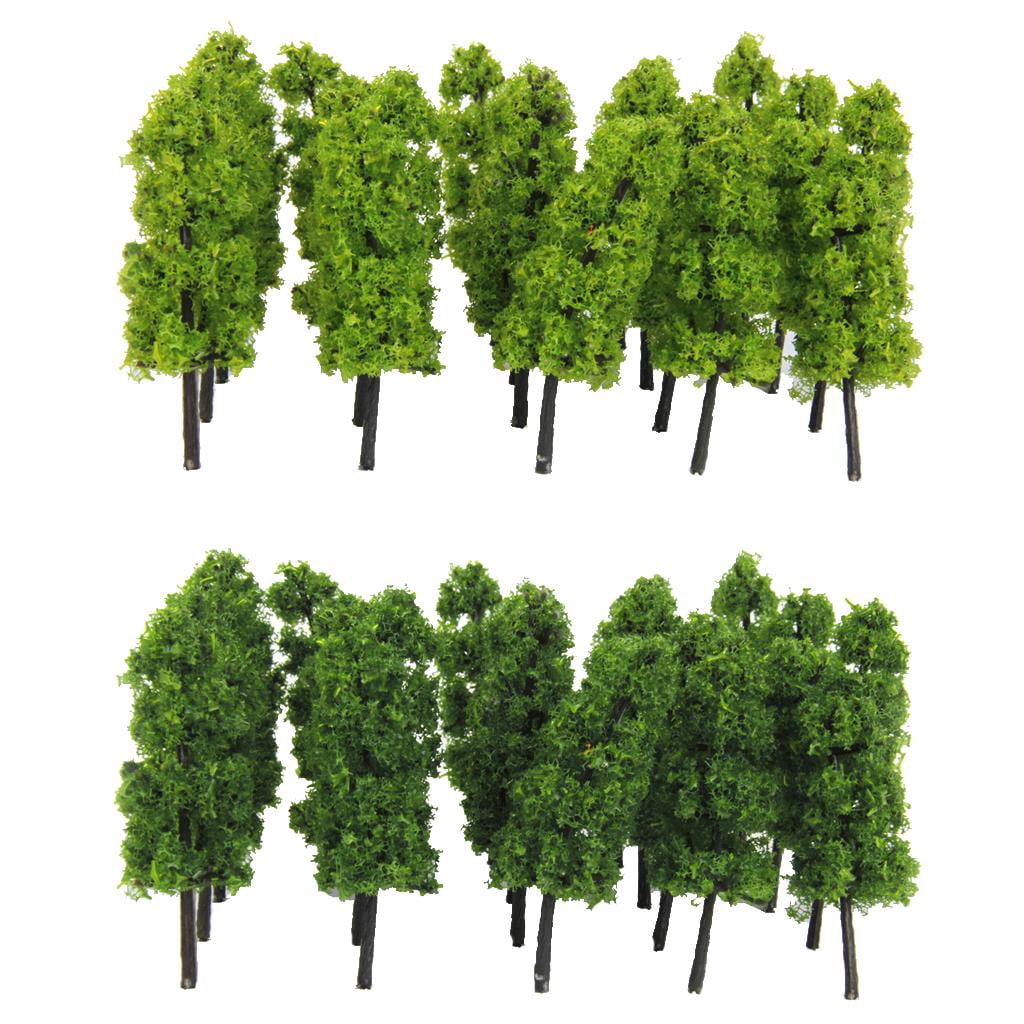 TISHITA 20 Dark/Light Green Tree Model Train Railway Wargame Diorama Scenery N Scale Dark Green Light Green