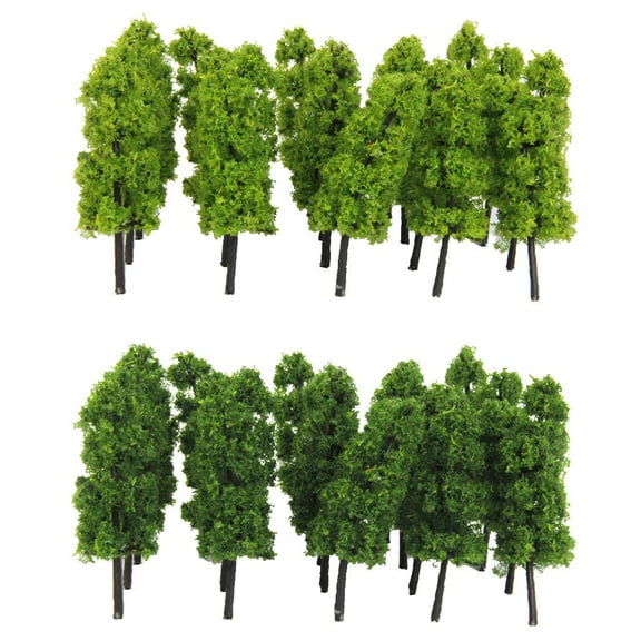 20pcs Model Tree Train Railroad Architecture Diorama for crafts or Building Models, & Dark Green Bulk Dark Green Light Green