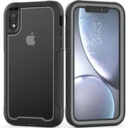 Allytech iPhone XR Case, Slim Clear Shock-Absorbing Dustproof Lightweight Cover, Without Built-in-Screen Protector, 2 in 1 Shockproof Case, Gray