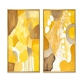 thumbnail image 2 of Designart "Retro Mustard Dreams Watercolor IV" Modern Midcentury Framed Wall Art Set Of 2 - Mid-Century Yellow Gallery Wall Frame Set For Home Decor, 2 of 6