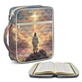 thumbnail image 2 of Xixirimido Quilted Bible Cover Bible Case for Women, Large Bible Carrying Case with Handle, Bible Study Supplies & Christian Gift for Men, Cross Jesus Sunset Glow, 2 of 7