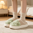 thumbnail image 4 of NexTorq Checkered Slipper House Slippers for Women Men Plush Warm Fuzzy Slippers Flyffy Bedroom Shoes Indoor Slip On US:5.5 (EU:36-37), 4 of 5