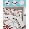 thumbnail image 3 of Twin XL Quilt Bedding Set, Brown Starfish Coastal Reversible Summer Quilt 3 Pieces, Coral Nautical Summer Ocean Lightweight Bedspreads Coverlets with 2 Pillow Shams for All Seasons, 3 of 5