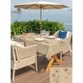 thumbnail image 5 of Outdoor Tablecloths with Umbrella Hole & Zipper, Black Khaki Rectangle Tablecloth 52x70 Inch, Spring Flora Waterproof Table Cloth, Patio/Pool/Picnic Table Covers, 5 of 8