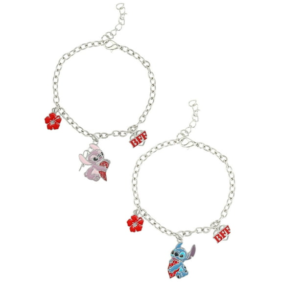 Disney Girl's Stitch and Angel BF Bracelet Set, 2 Pieces