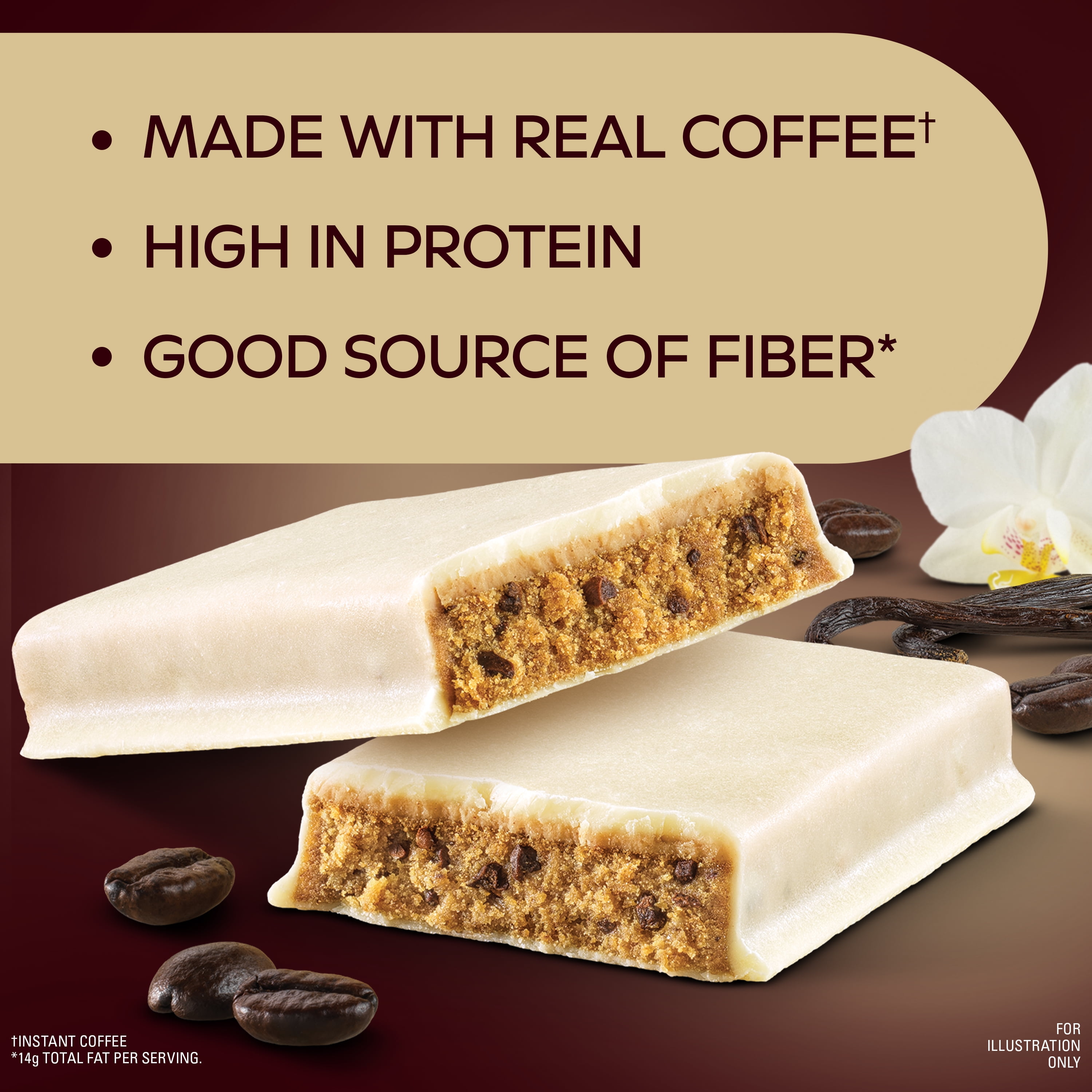 (3 pack) Atkins Protein-Rich Meal Bar, Coffee House Vanilla Latte Bar, Keto Friendly, 5 Count
