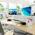 thumbnail image 4 of ANHXN desktop organizer and accessories, monitor stand with drawers and pen holders, office supplies desktop accessories, and workspace desktop organizer, 4 of 4