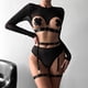 thumbnail image 4 of Ropa interior sexy complicada con correas de malla divididas y perspectiva, 4 of 6