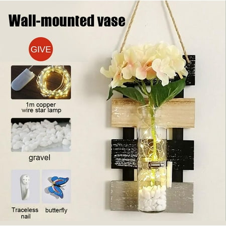 

Rustic Jar Sconces for Home Decor Decorative Flower Wall Decor Wooden Decors Hanging