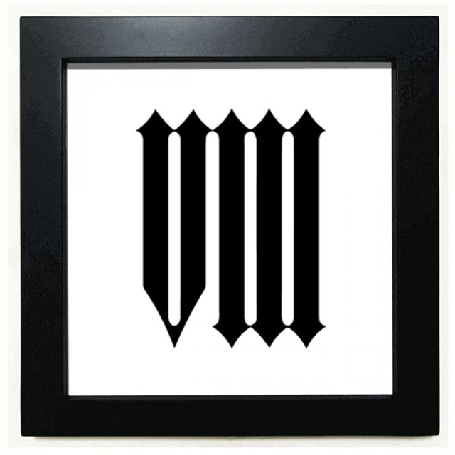 roman numerals eight in black Black Square Frame Picture Wall Tabletop