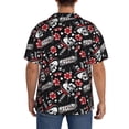 thumbnail image 5 of Gaeub Vintage Skull Casino Men's Lapel Short Sleeve Shirt, Relaxed Fit Shirt, Soft and Breathable for Outdoors Party Travel - Large, 5 of 7