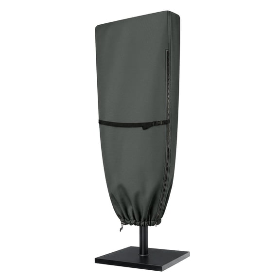 Pure Garden Waterproof Large Umbrella Cover for 15ft Double Sided Outdoor Umbrella, Gray