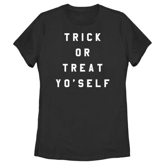 Women's Lost Gods Halloween Trick Or Treat Yo' Self Graphic Tee Black Medium
