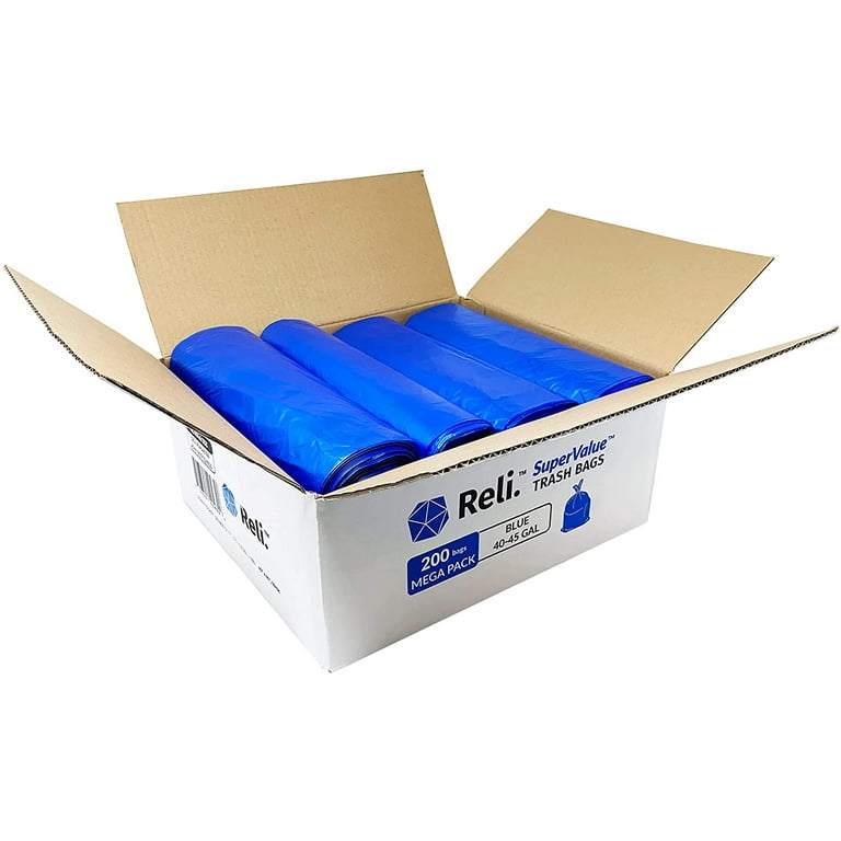 40-45 Gallon 1.2 Mil 40 X 46 Linear Low Density Blue Tint Recycling Bag -  100/Case