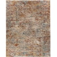 thumbnail image 4 of Hauteloom Cranfield Contemporary Abstract Living Room Bedroom Dining Room Area Rug - Modern Distressed Bohemian Carpet - Colorful, Red, Orange, Blue, Yellow, Terra Cotta - 5'3" Round, 4 of 16