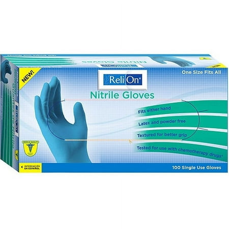ReliOn Nitrile Glove 100ct X 18pkgs = 1800ct