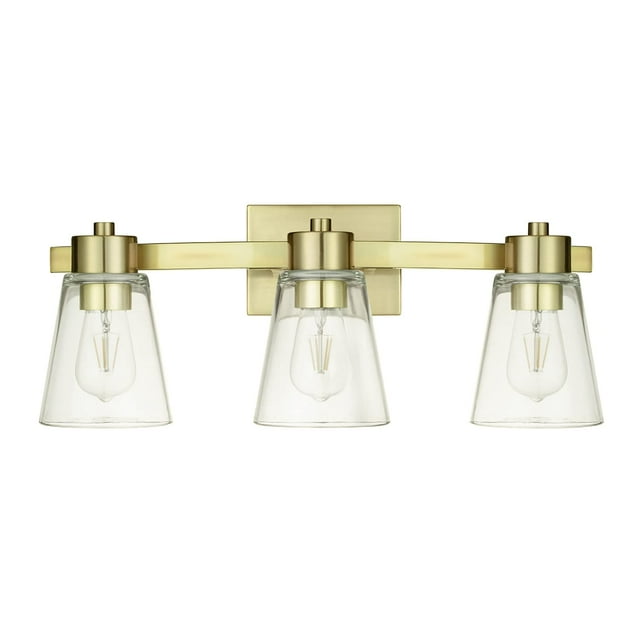 Prominence Home Fairendale 3 Light Soft Gold Bathroom Vanity Light with Clear Glass