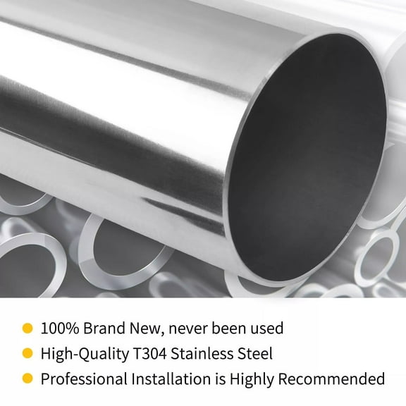 2" Inch 51MM  T304 Stainless Steel Straight Exhaust Pipe Tube Piping Tubing 40'' Length