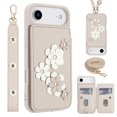 thumbnail image 5 of Tianyeda for iPhone Air Case Leather 6.5 Inch Wallet 4Pcs Card Holder Leather Flip Cover Long/Short Lanyards with Stand White, 5 of 5