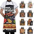 thumbnail image 2 of Primegos Cooking Apron Sleeveless Wearing Clear And Real Image Reusable Anti-stain Waterproof Polyester Pizza Pattern Kitchen Apron Home Supplies, 2 of 8