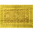 thumbnail image 1 of Ahgly Company Machine Washable Indoor Rectangle Persian Yellow Traditional Area Rugs, 4' x 6', 1 of 4