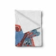 thumbnail image 2 of Cartoon Soft Flannel Fleece Throw Blanket, Watercolor Sketch of Young Blushed and Hare in Small Car Friend Travel, Cozy Plush for Indoor and Outdoor Use, 50" x 60", Blue Red White, by Ambesonne, 2 of 6
