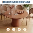 thumbnail image 2 of Space-Saving Round Dining Table for 4 – Modern Wooden Kitchen & Dining Room Table with Sturdy Pedestal Slat Base, Easy Assembly, Perfect for Small Apartments, Walnut Color, 2 of 7