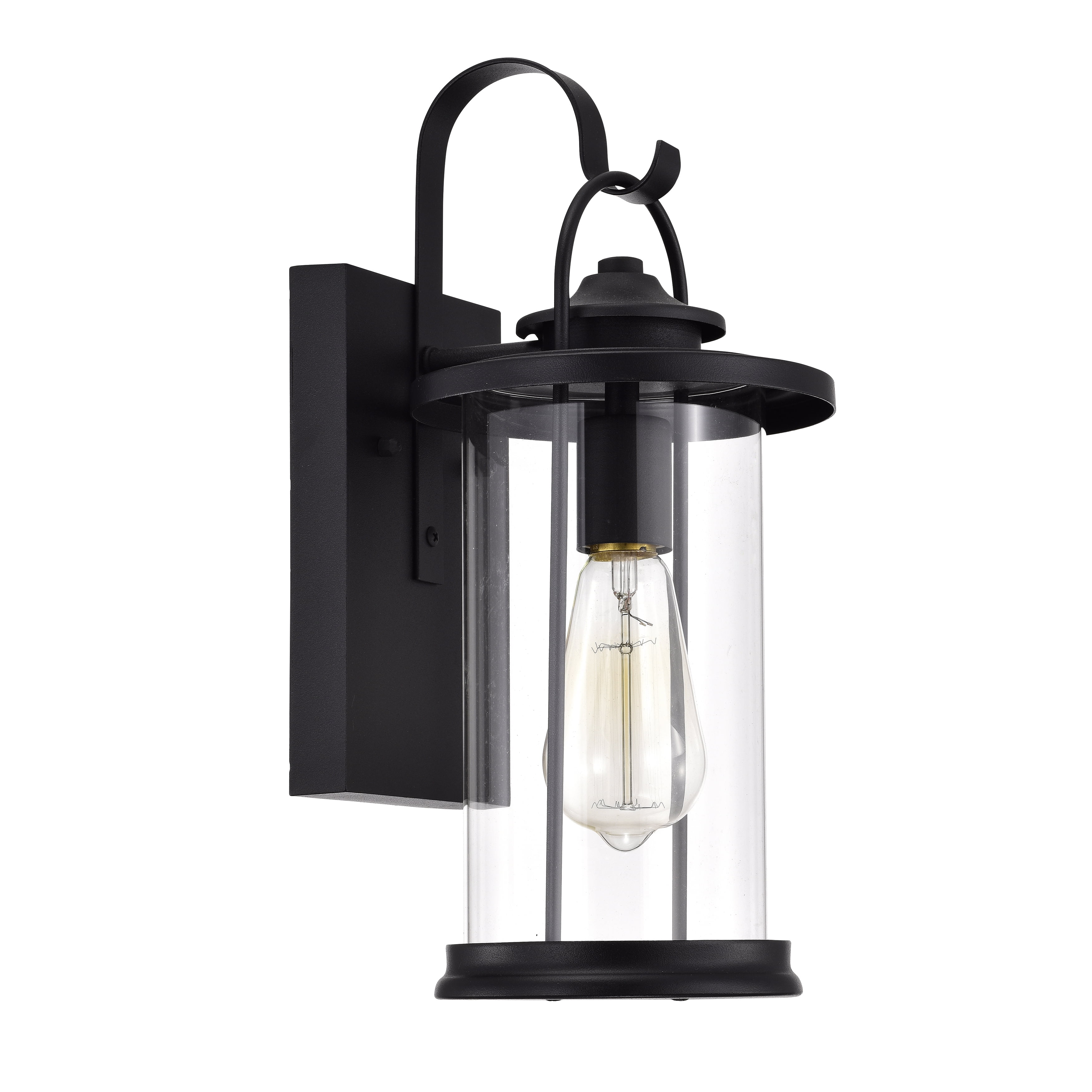 RADIANCE goods Transitional 1 Light Textured Black Outdoor Wall Sconce 15" Height