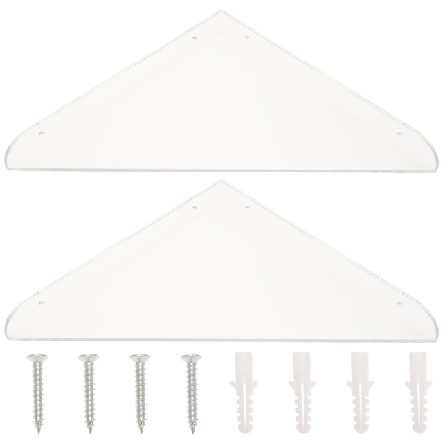 Shisuyan 1 Set of Acrylic Corner Shelf Wall Mounted Bedroom Corner Storage Rack Corner Shower Shelf