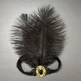 thumbnail image 2 of IDALL 1920s Flapper Headband,Sequins Feather Headpiece,Mardi Gras Carnival Party Headwear Accessory,Women Black 1 One Size, 2 of 5