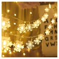 thumbnail image 3 of Guirnalda de luces con forma de copo de nieve, 6 m, 40 unidades de luces LED con pilas, monocromáticas de dos modos y decoración relámpago brillante para dormitorio de Navidad, habitación interior y, 3 of 4