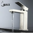 thumbnail image 2 of MAX Faucets | Single Hole Bathroom Faucet Elegance Square Design Brushed Nickel, 2 of 2